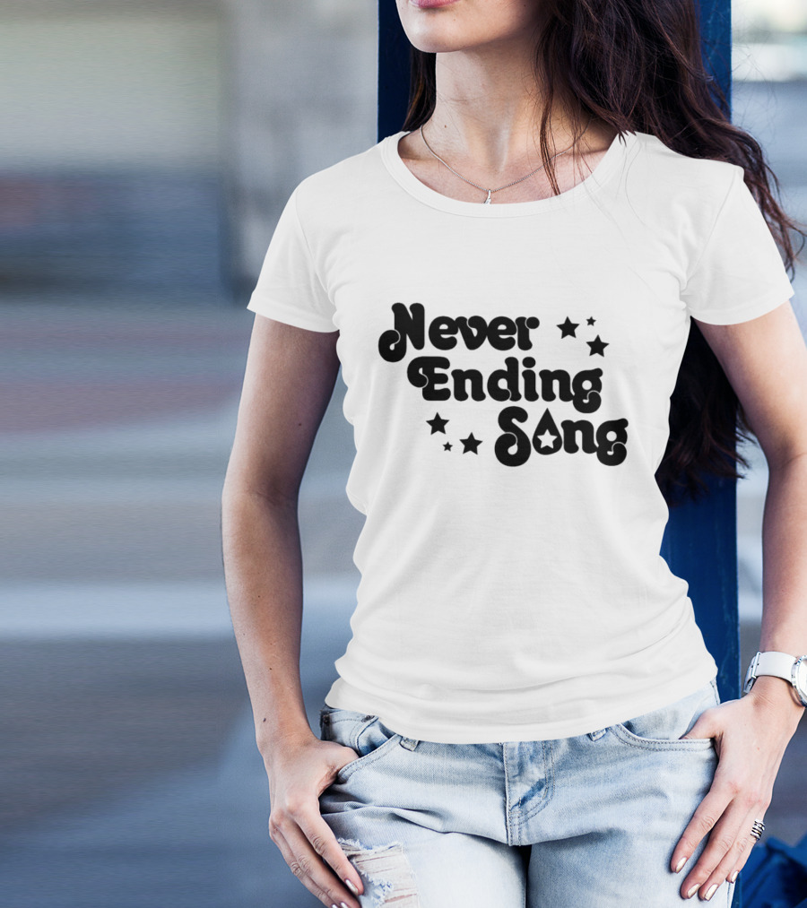Never Ending Song With Retro Star Accents T-Shirt