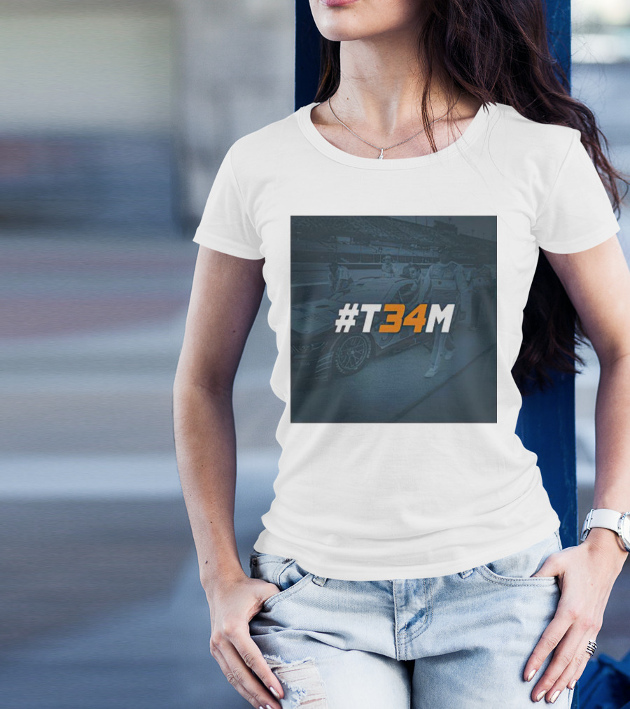 Michael Mcdowell #T34m Racing Team Pit Crew Scene T-Shirt