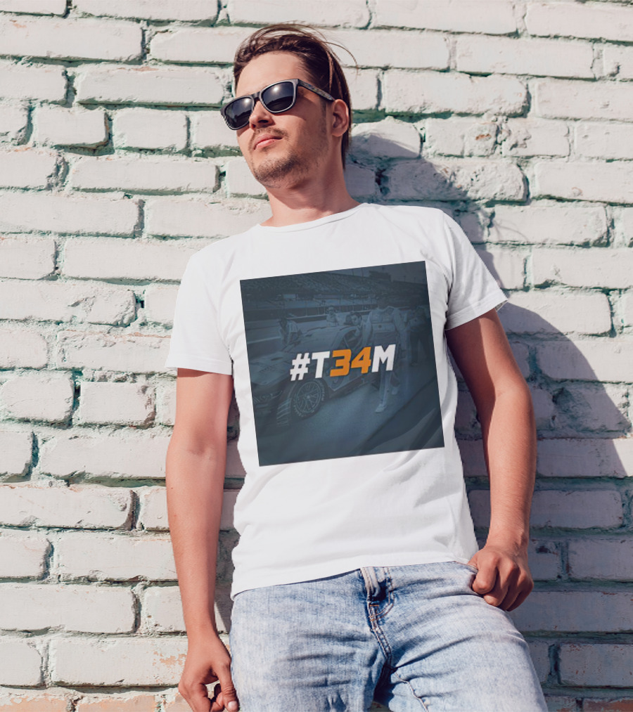 Michael Mcdowell #T34m Racing Team Pit Crew Scene T-Shirt