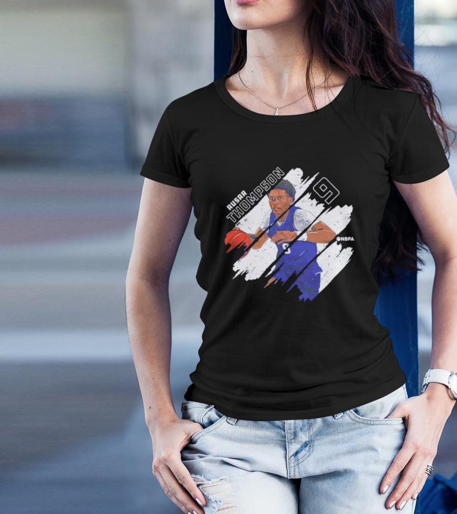 Ausar Thompson 9 Detroit Basketball Stripes NBPA T-Shirt