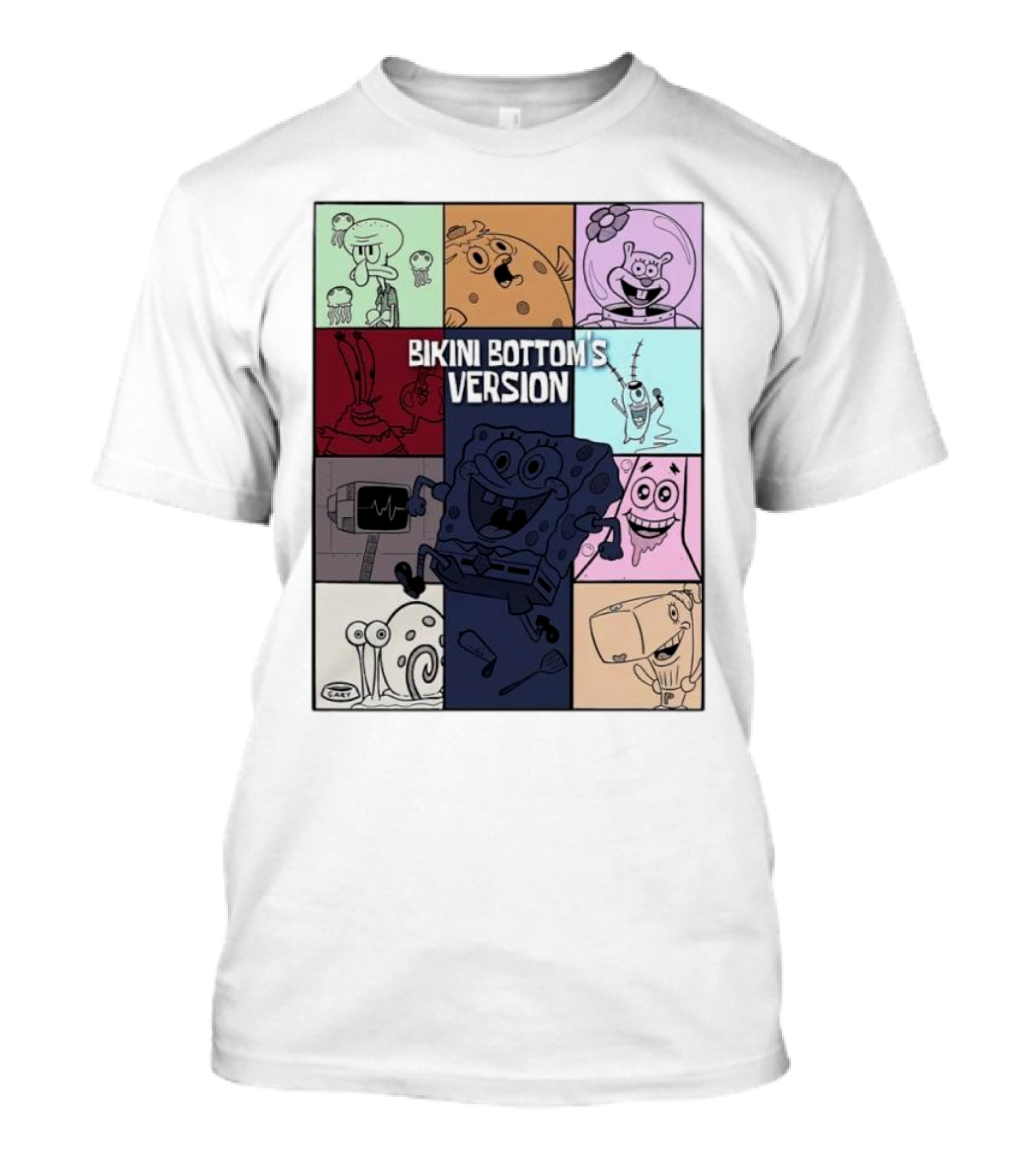 Bikini Bottom's Version Spongebob Characters Compilation T-Shirt