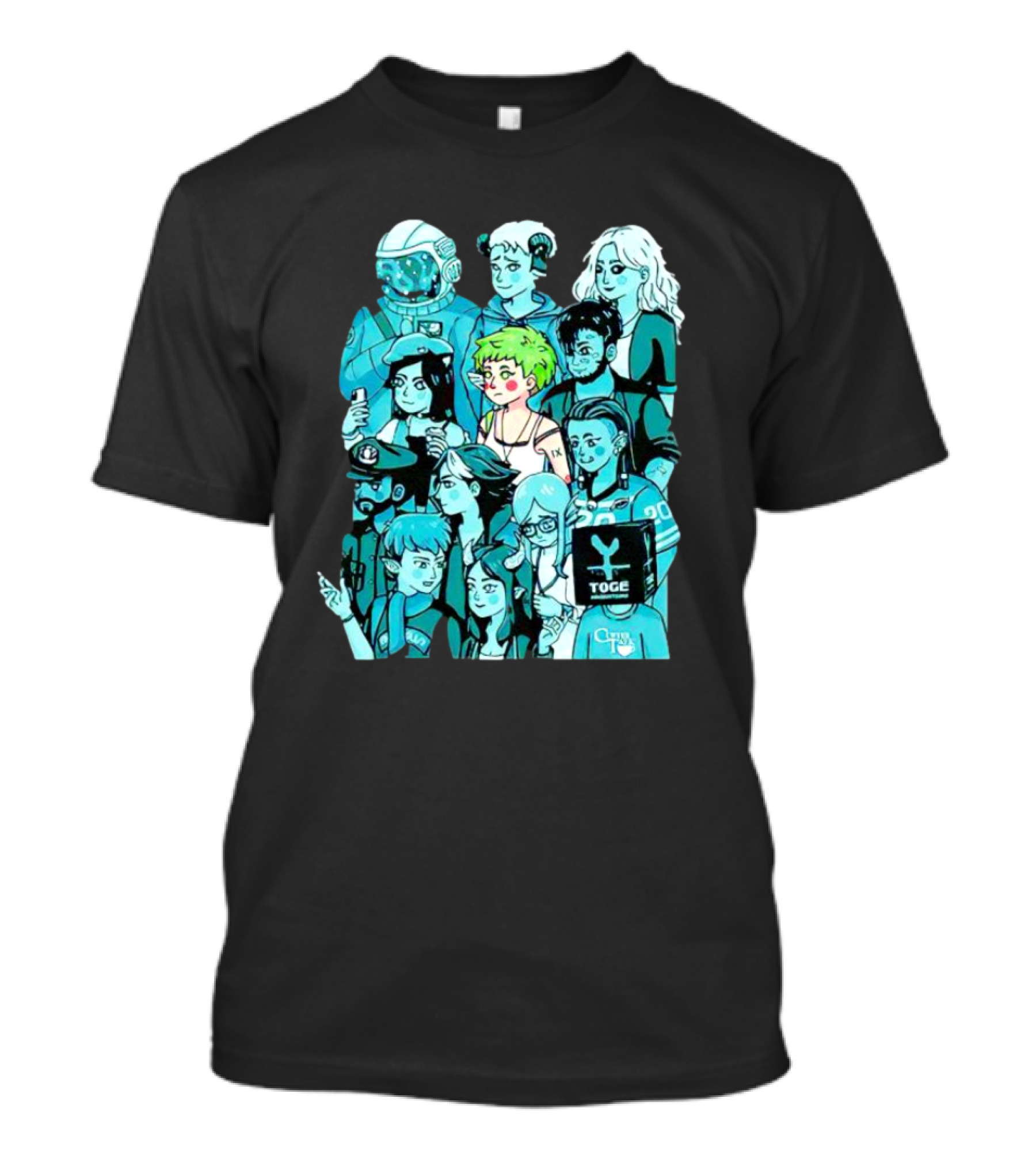 Freya And Friends Colorful Illustration With Togek And Clouy Text T-Shirt