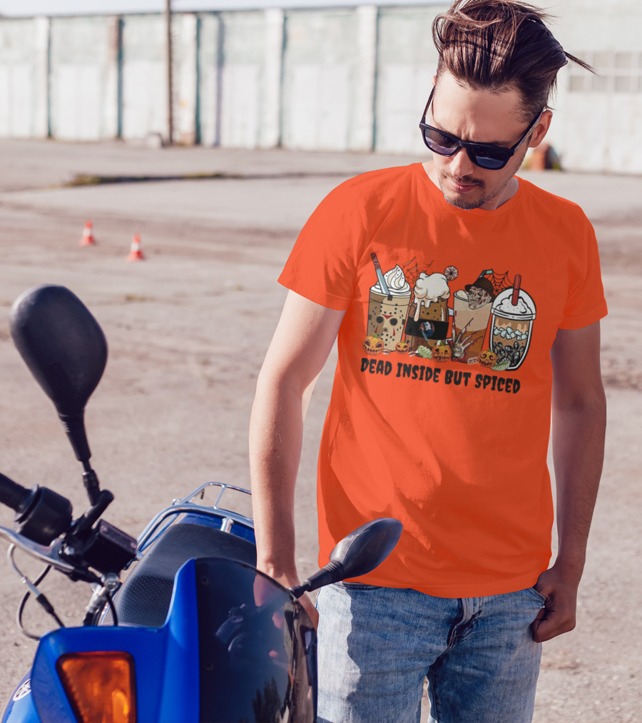 Dead Inside But Spiced Halloween Spooky Pumpkin Latte T-Shirt