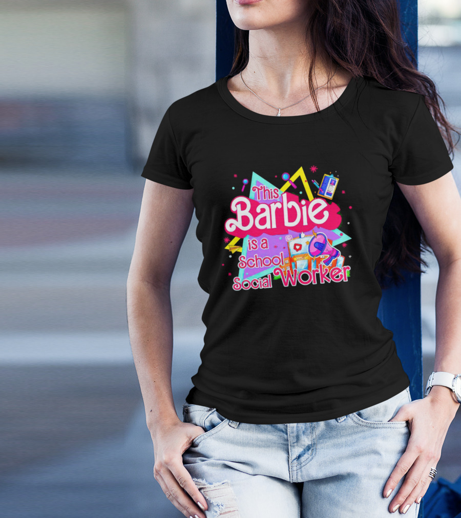 This Barbie Is A School Social Worker Retro 80s Educational T-Shirt