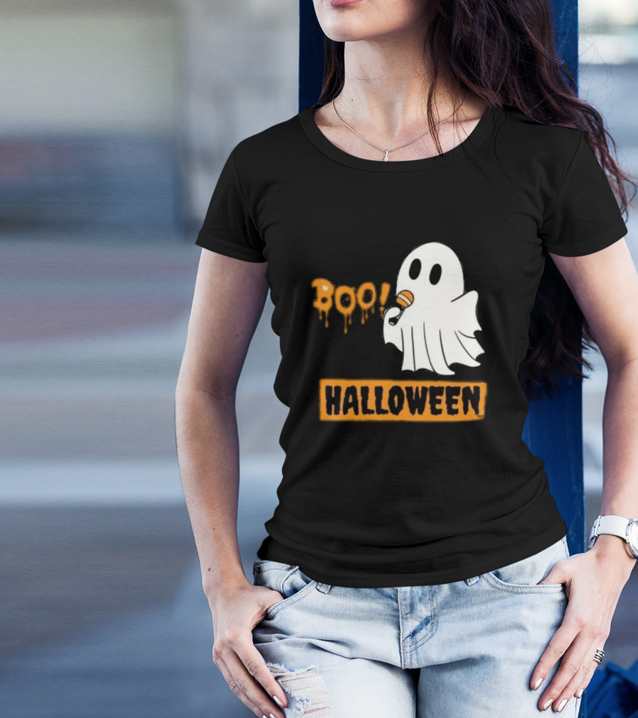 Happy Halloween Boo Cute Singing Ghost Halloween T-Shirt