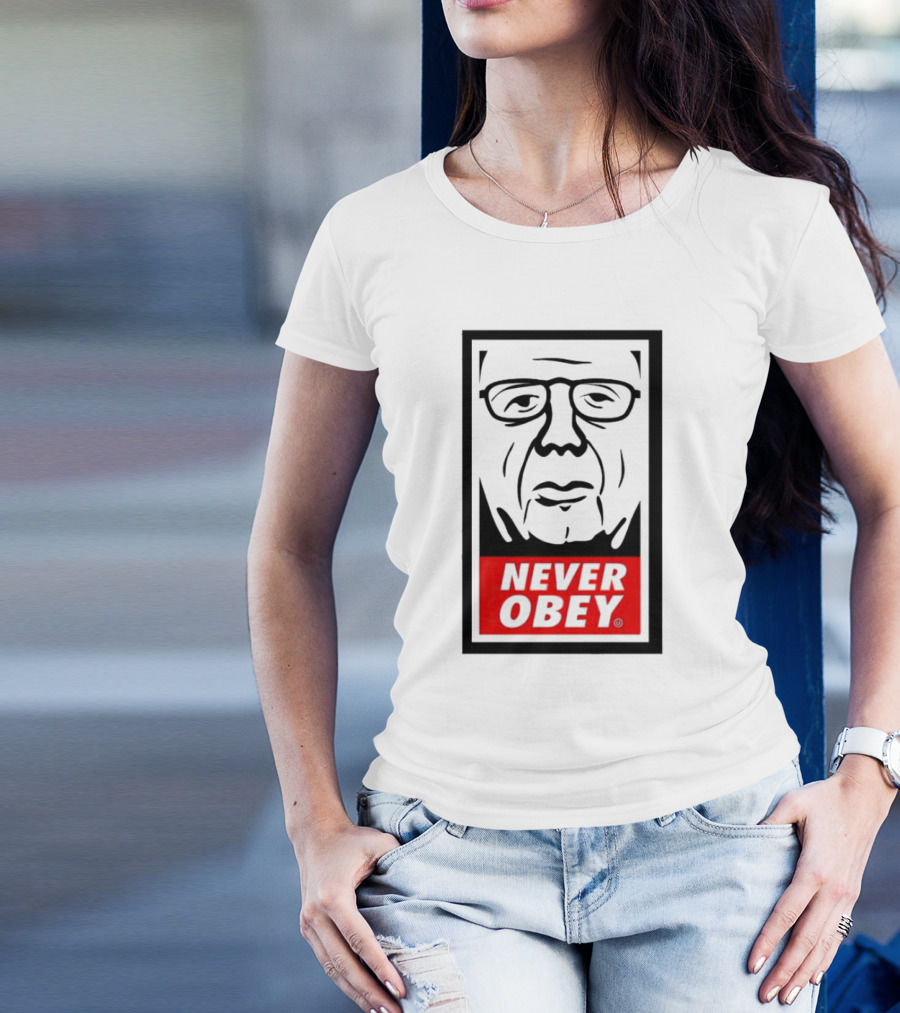 Never Obey Large Graphic Face T-Shirt