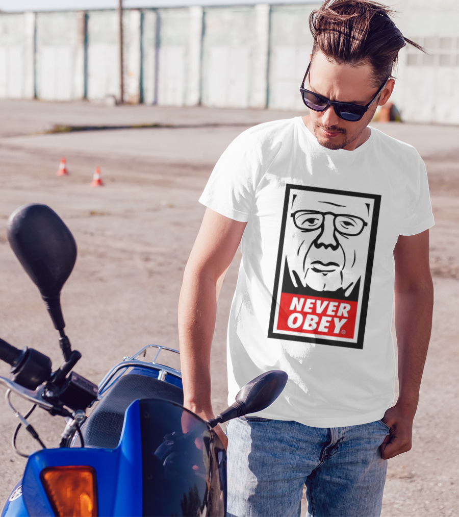 Never Obey Large Graphic Face T-Shirt