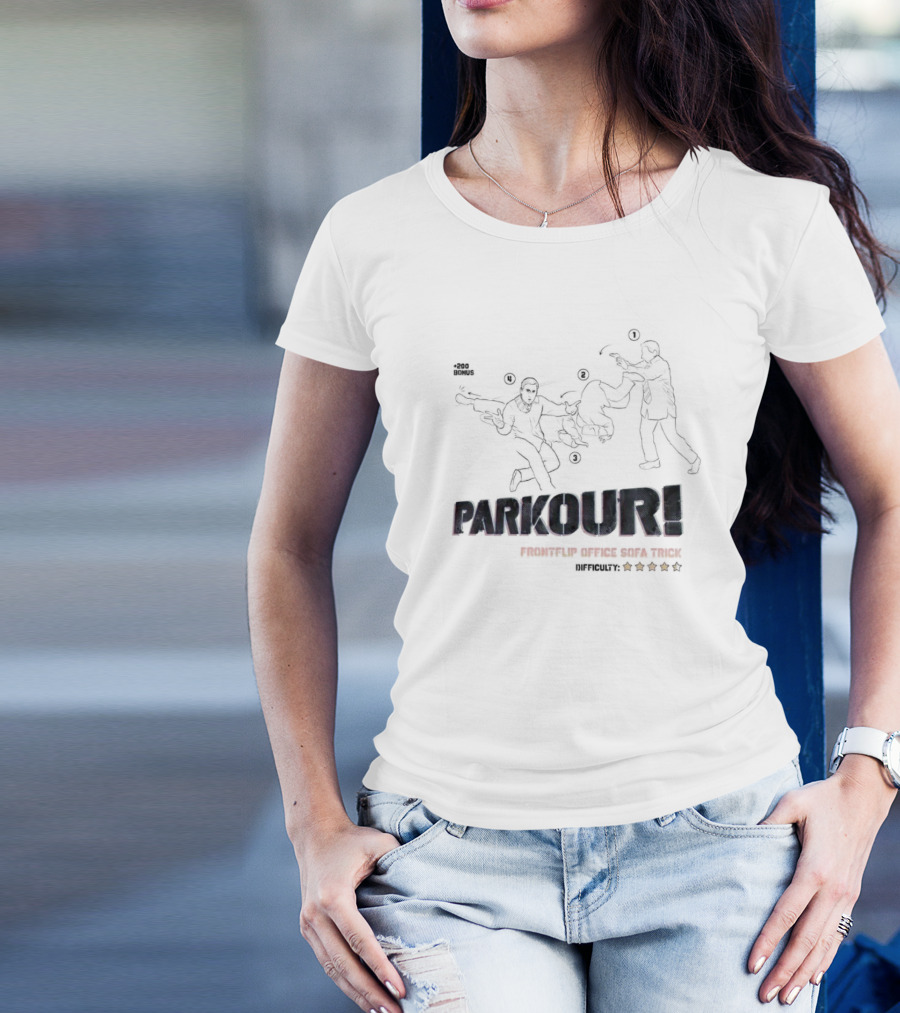 Parkour Frontflip Office Sofa Trick Bonus Difficult Five Star T-Shirt