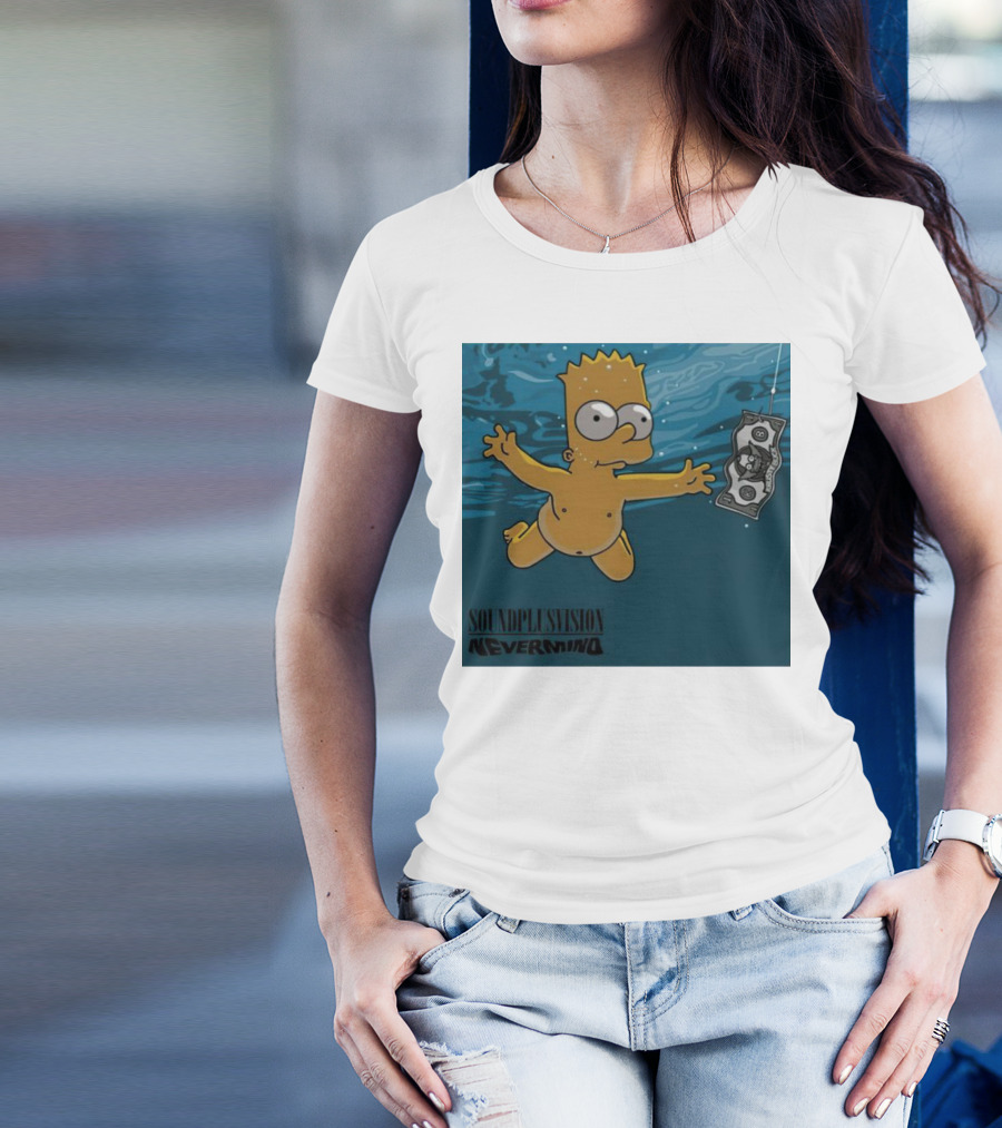 Bart Simpson Soundplus Vision Nevermind Underwater Dollar T-Shirt