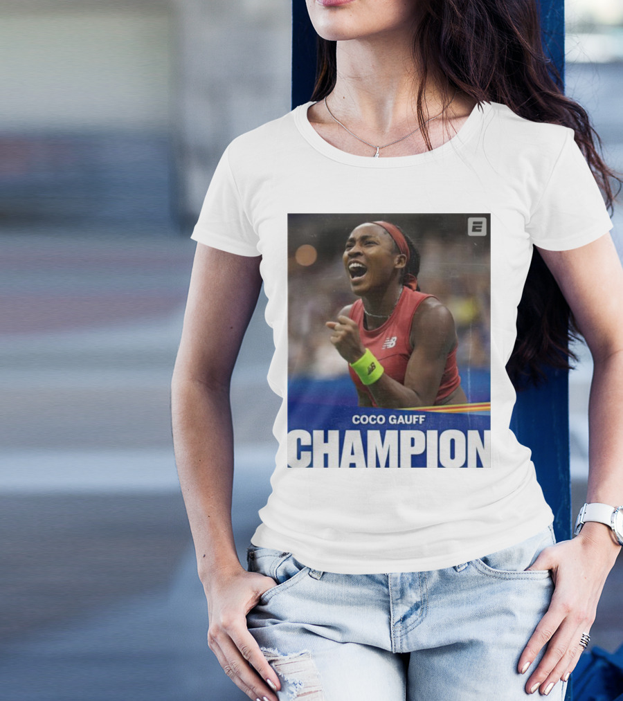 Coco Gauff Champion ESPN Tennis Icon Determination T-Shirt