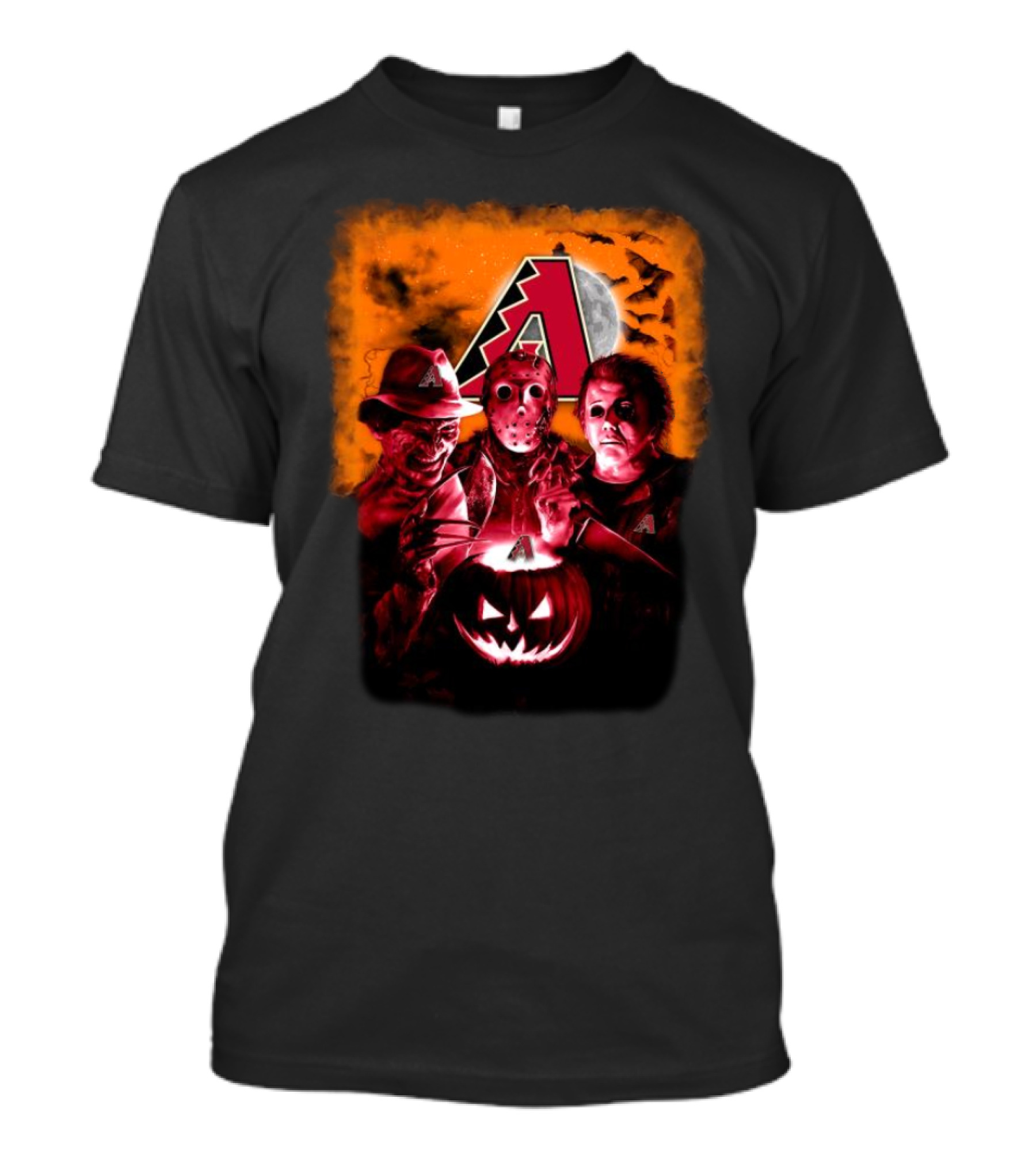 Freddy Krueger Jason Voorhees Michael Myers Arizona Diamondbacks Halloween Horror Movie Mashup T-Shirt