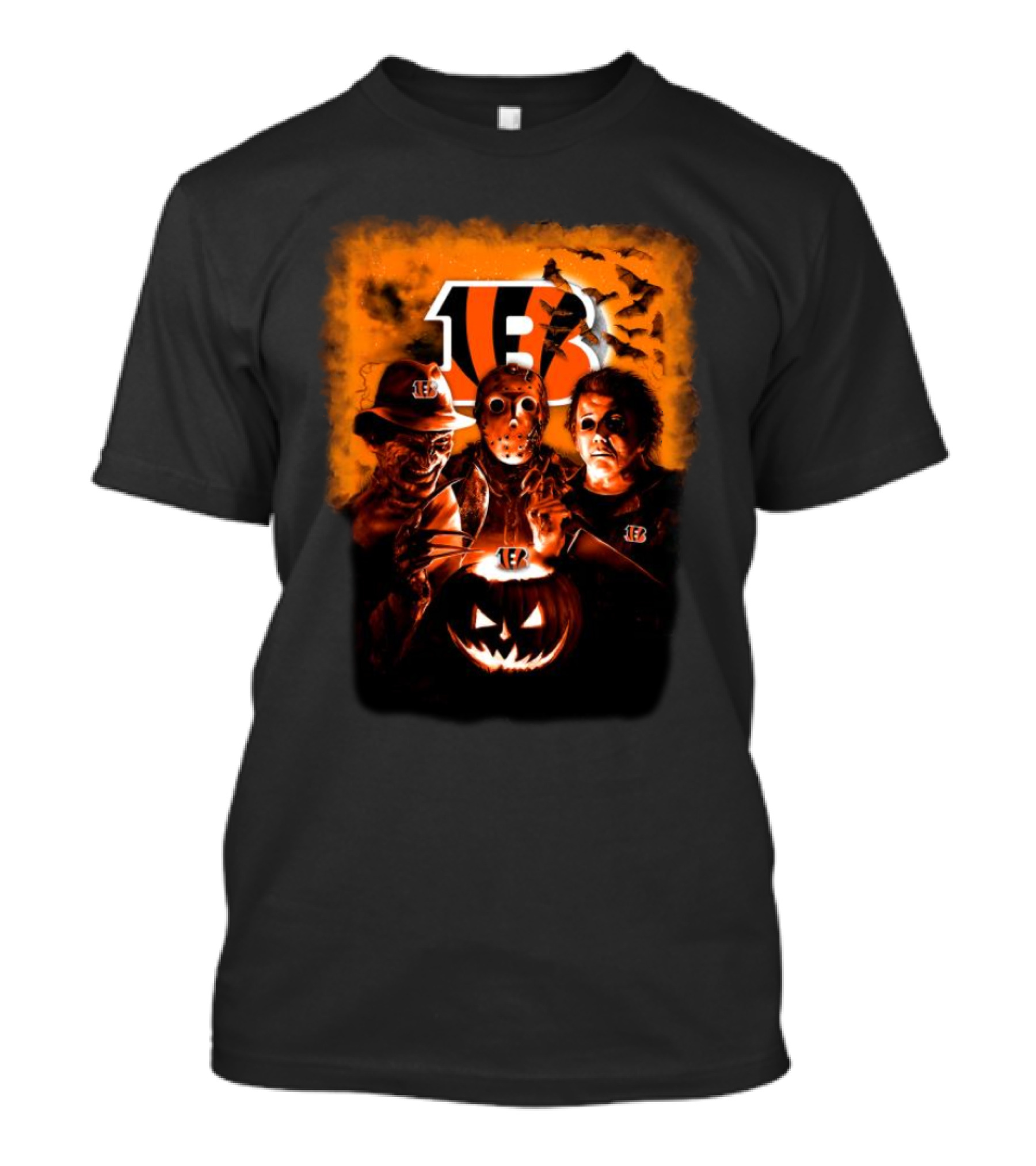 Freddy Krueger Jason Voorhees Michael Myers Cincinnati Bengals Halloween Horror Movies T-Shirt
