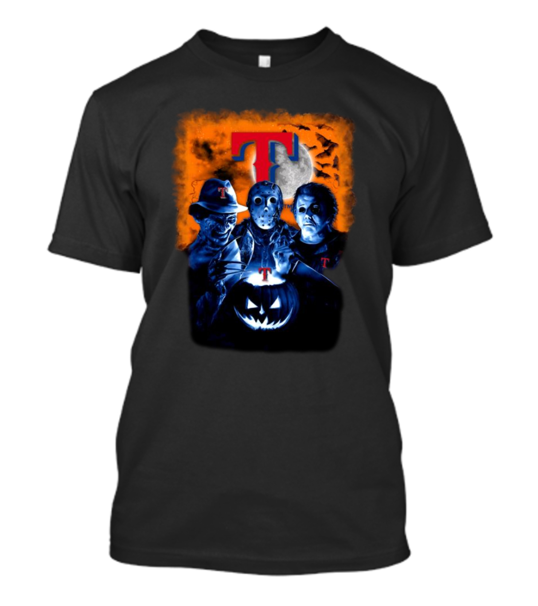 Texas Rangers Horror Halloween Freddy Krueger Jason Voorhees Michael Myers T-Shirt