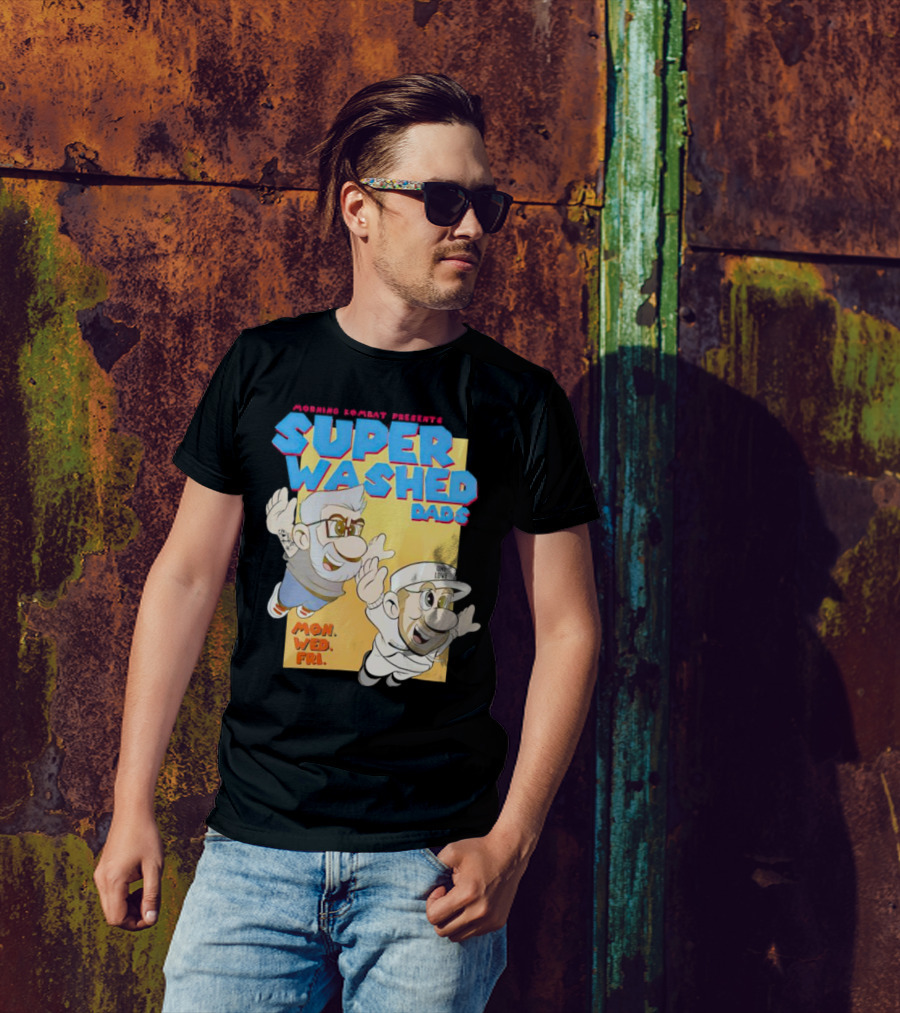 Morning Kombat Presents Super Washed Dads Mon Wed Fri T-Shirt