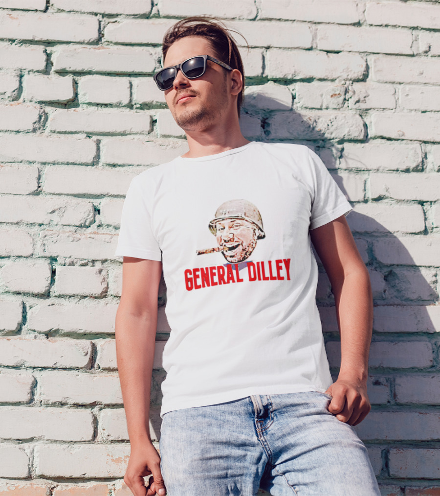 General Dilley The Dilley Show Iconic Helmeted Figure With Cigar T-Shirt
