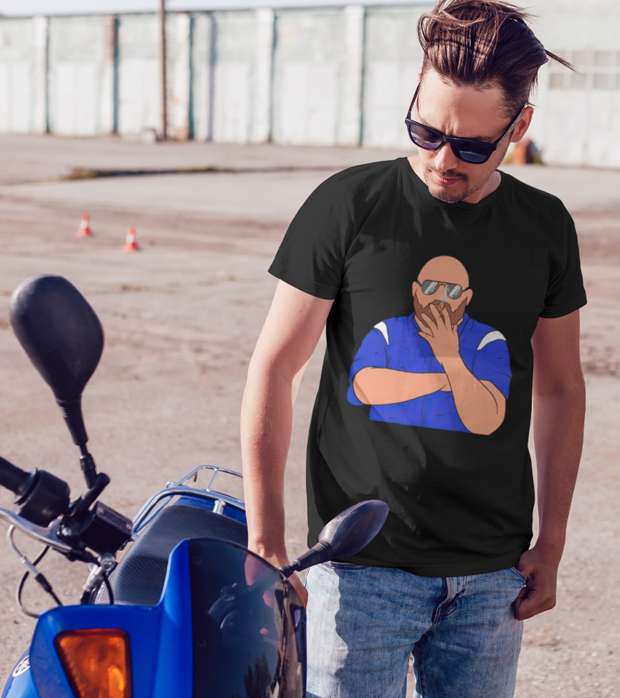 Brian Daboll Smoking Cigar In Blue Jacket Iconic T-Shirt