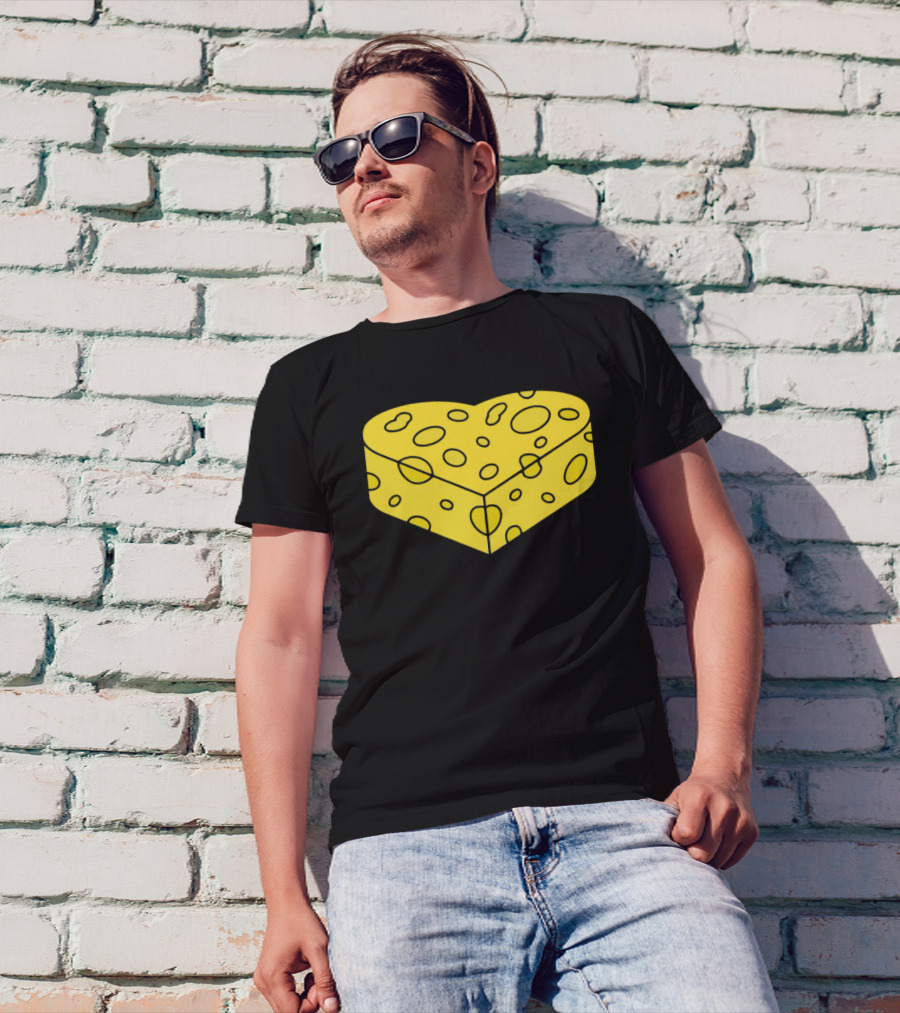 Cheesehead Love Heart-Shaped Cheese Block T-Shirt