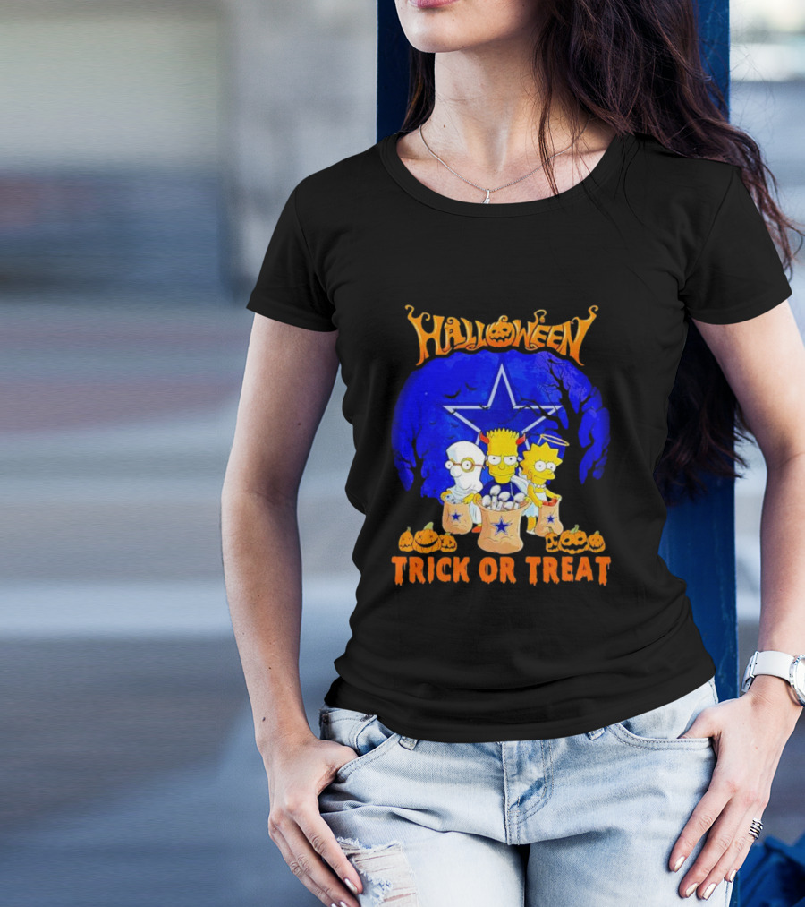 Halloween Dallas Cowboys Simpsons Trick Or Treat T-Shirt