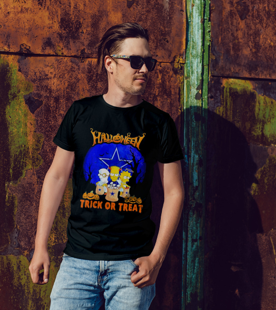 Halloween Dallas Cowboys Simpsons Trick Or Treat T-Shirt