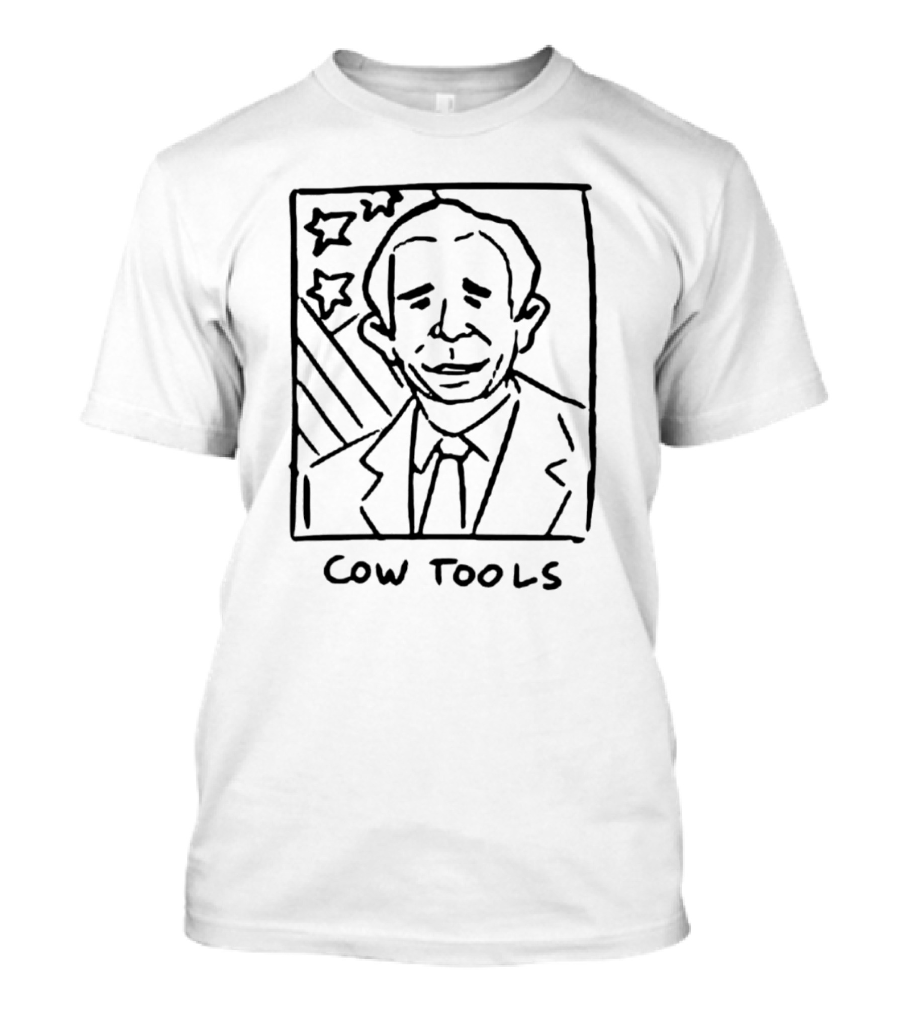 Hitsuji Cow Tools President Drawing T-Shirt