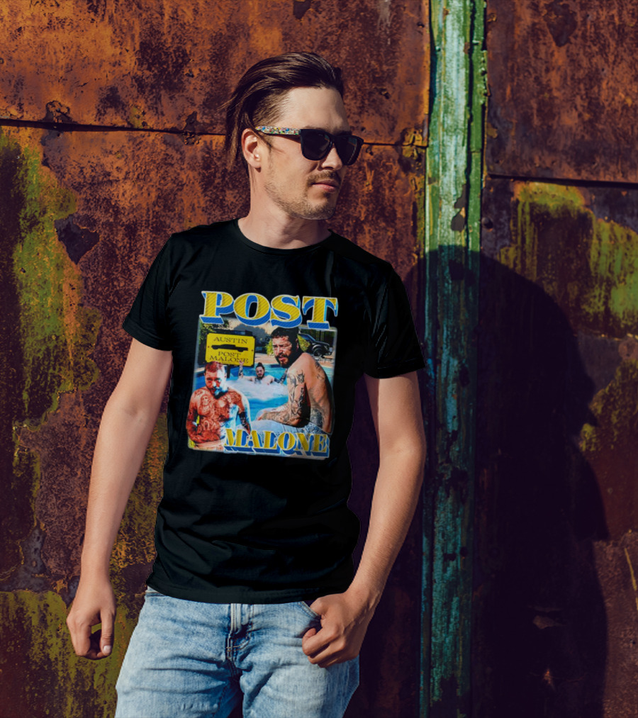 POST MALONE AUSTIN VINTAGE POOL TATTOO T-Shirt