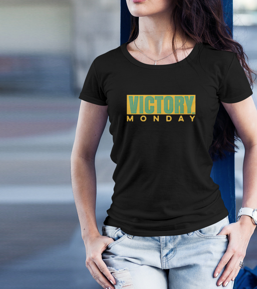 Victory Monday Green And Yellow Football Fan T-Shirt