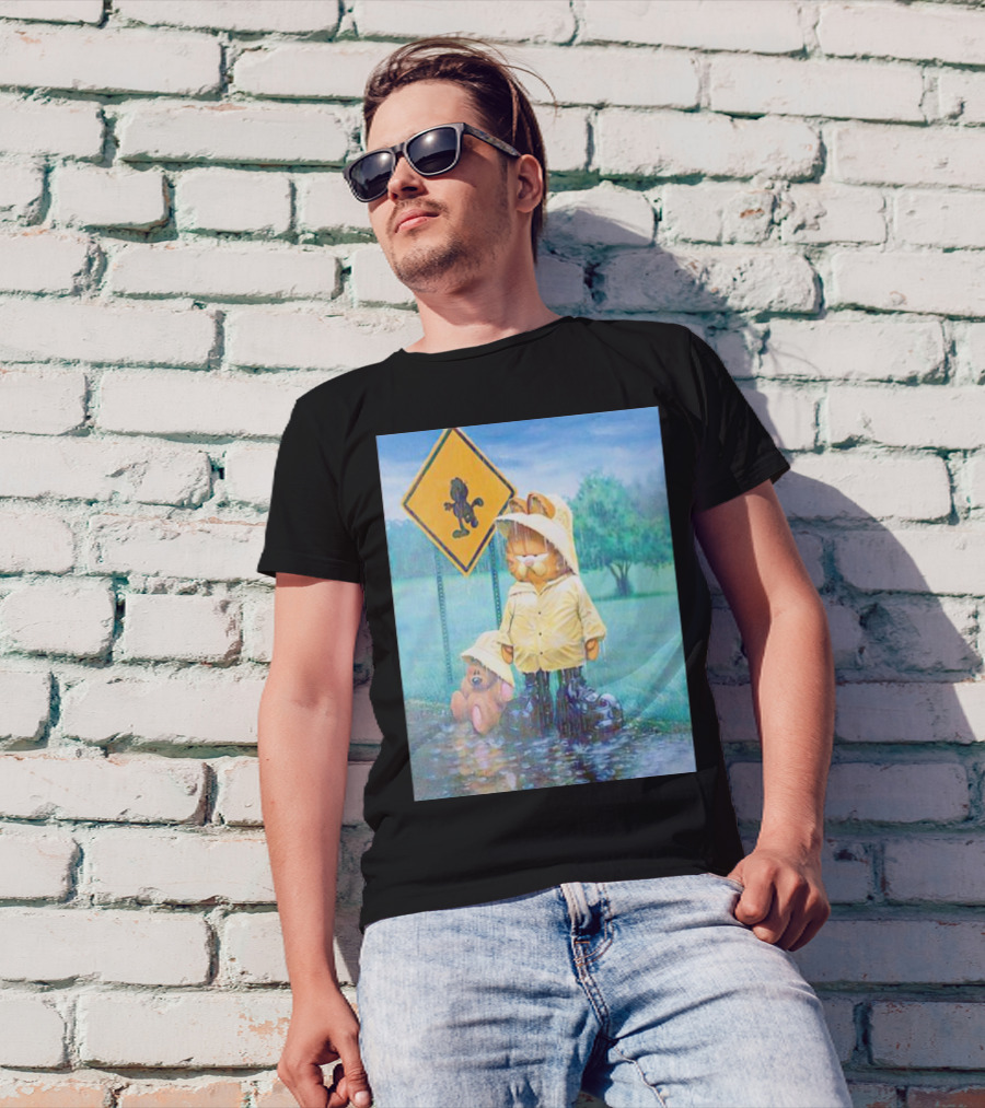 Garfield Rainy Day Yellow Jacket Relaxation T-Shirt