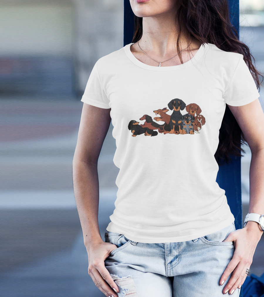 The Kentucky Dachshund Multicolored Dog Group T-Shirt
