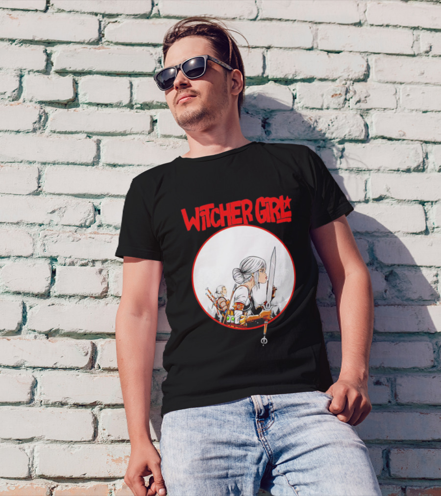 Witcher Girl Sword Arts Iconic Fantasy Character Scene T-Shirt