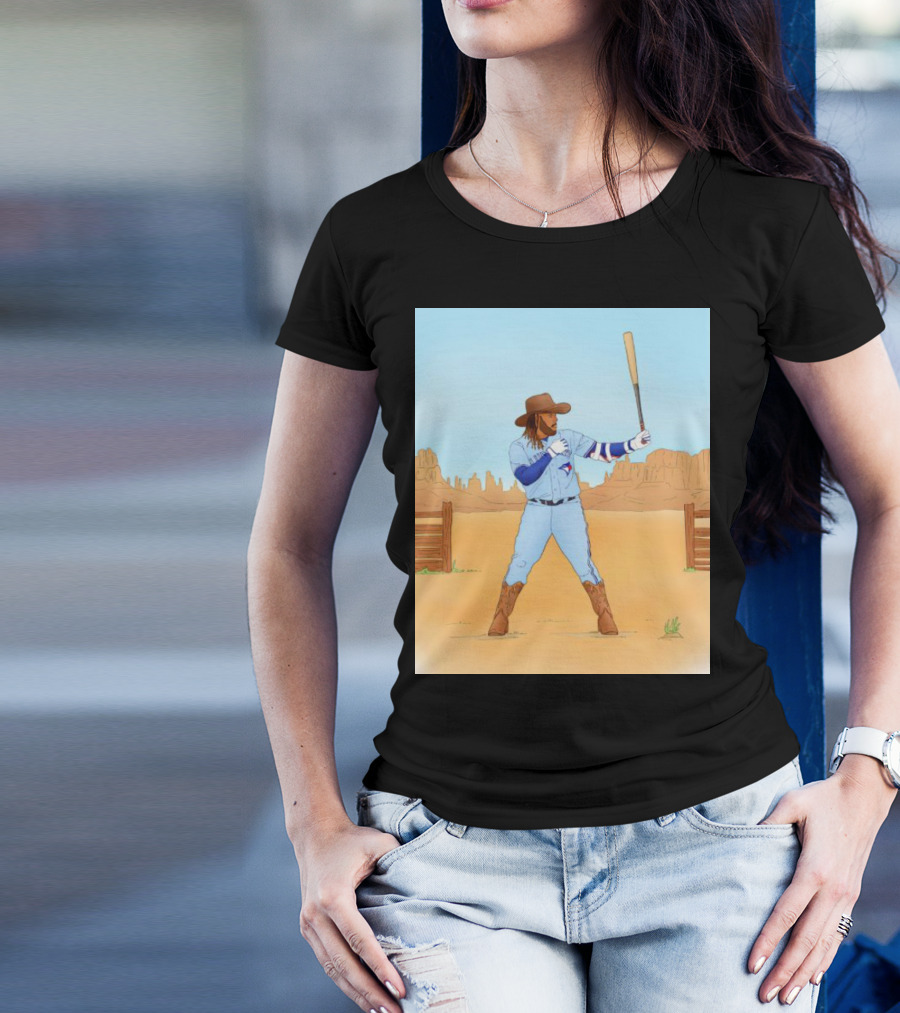 Blue Jays Vladimir Guerrero Jr. Cowboy Desert Baseball Scene T-Shirt