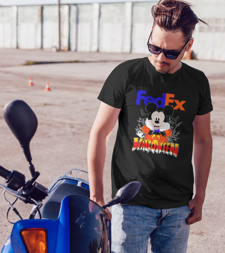FedEx Mickey Mouse Halloween Pumpkin T-Shirt