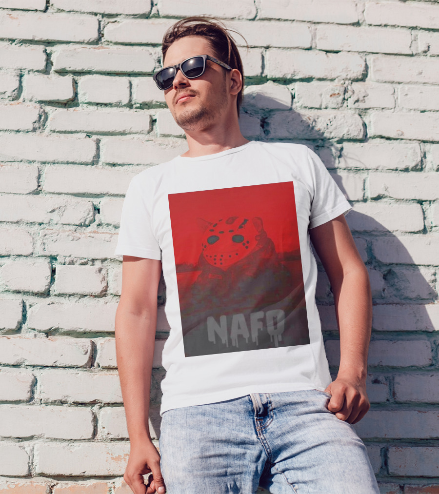 NAFO Camp Fella Lake Horror Mask Cat T-Shirt