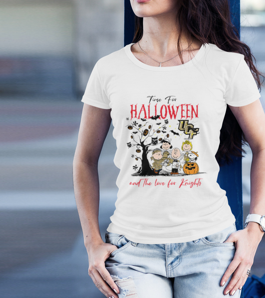 Time For Halloween Peanuts Characters With UCF Knights Spirit T-Shirt