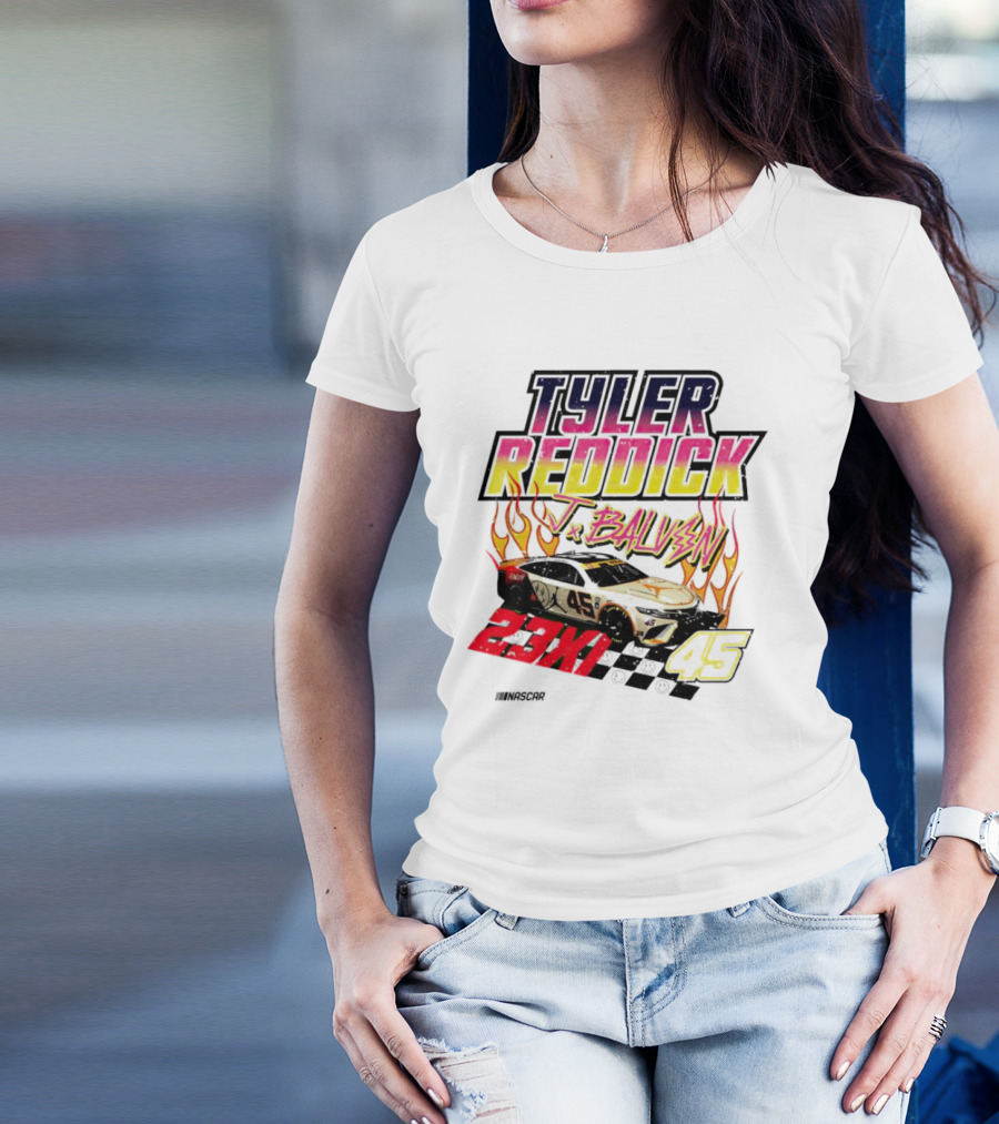 Tyler Reddick J Balvin 23XI Racing NASCAR 45 Flames T-Shirt