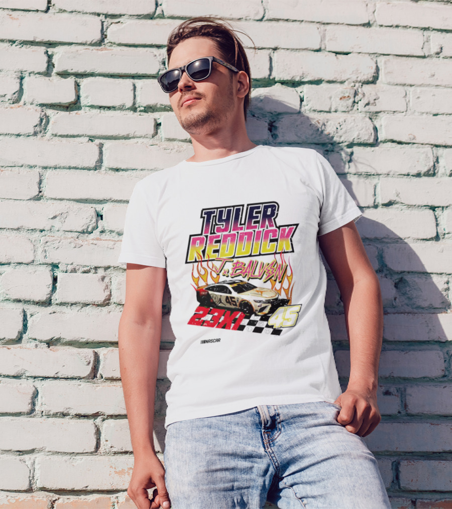 Tyler Reddick J Balvin 23XI Racing NASCAR 45 Flames T-Shirt