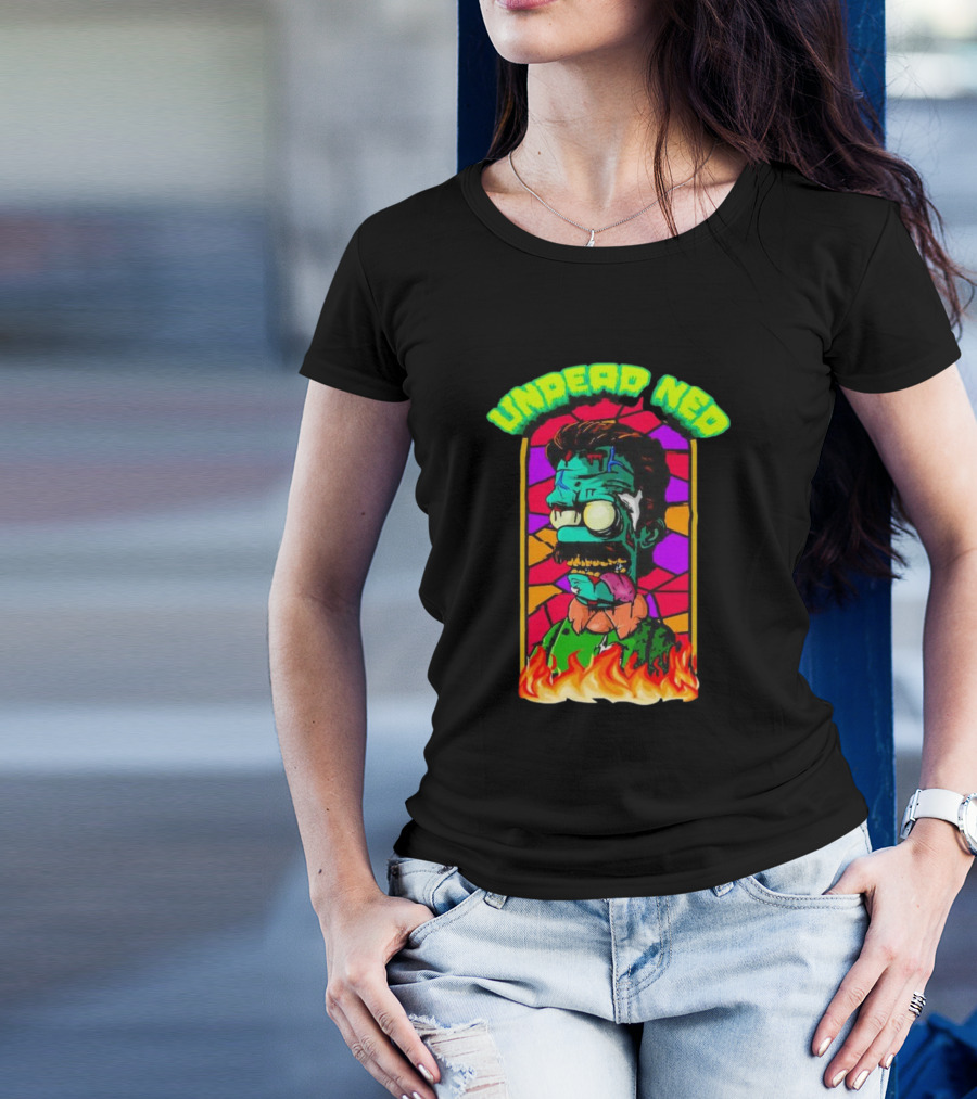 Undead Ned Zombies Flame Cartoon T-Shirt