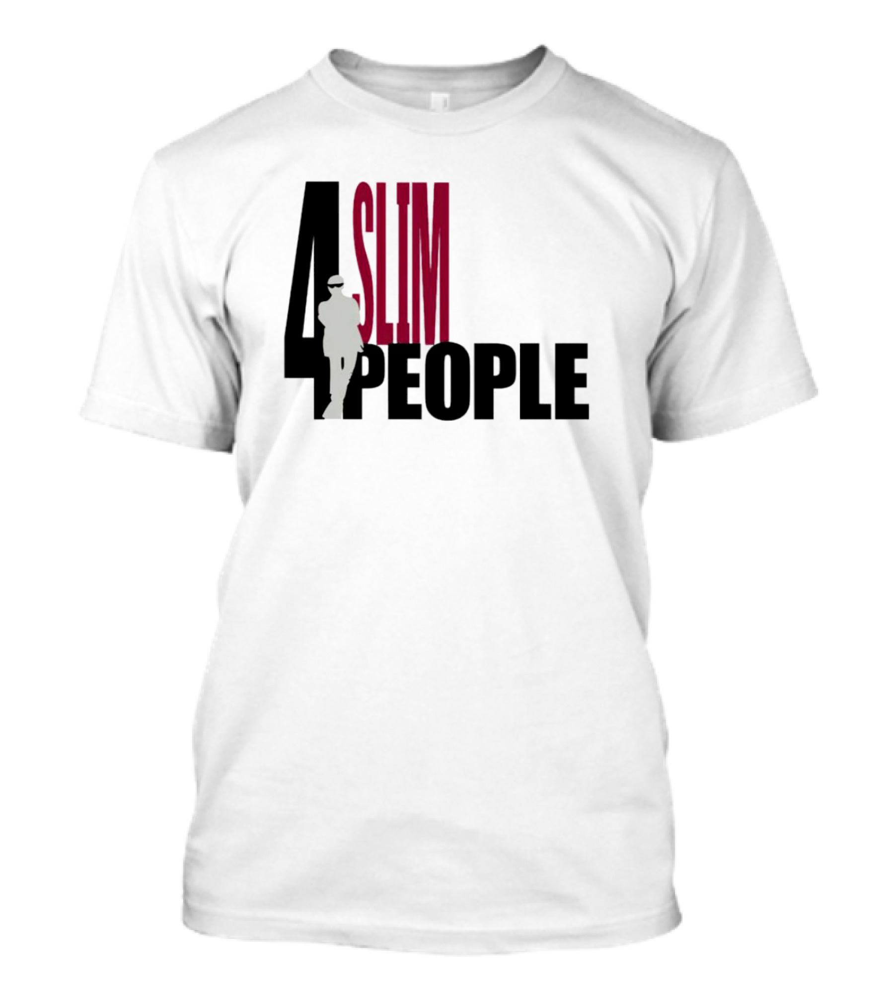 4 Slim People Silhouette With Minimalist T-Shirt