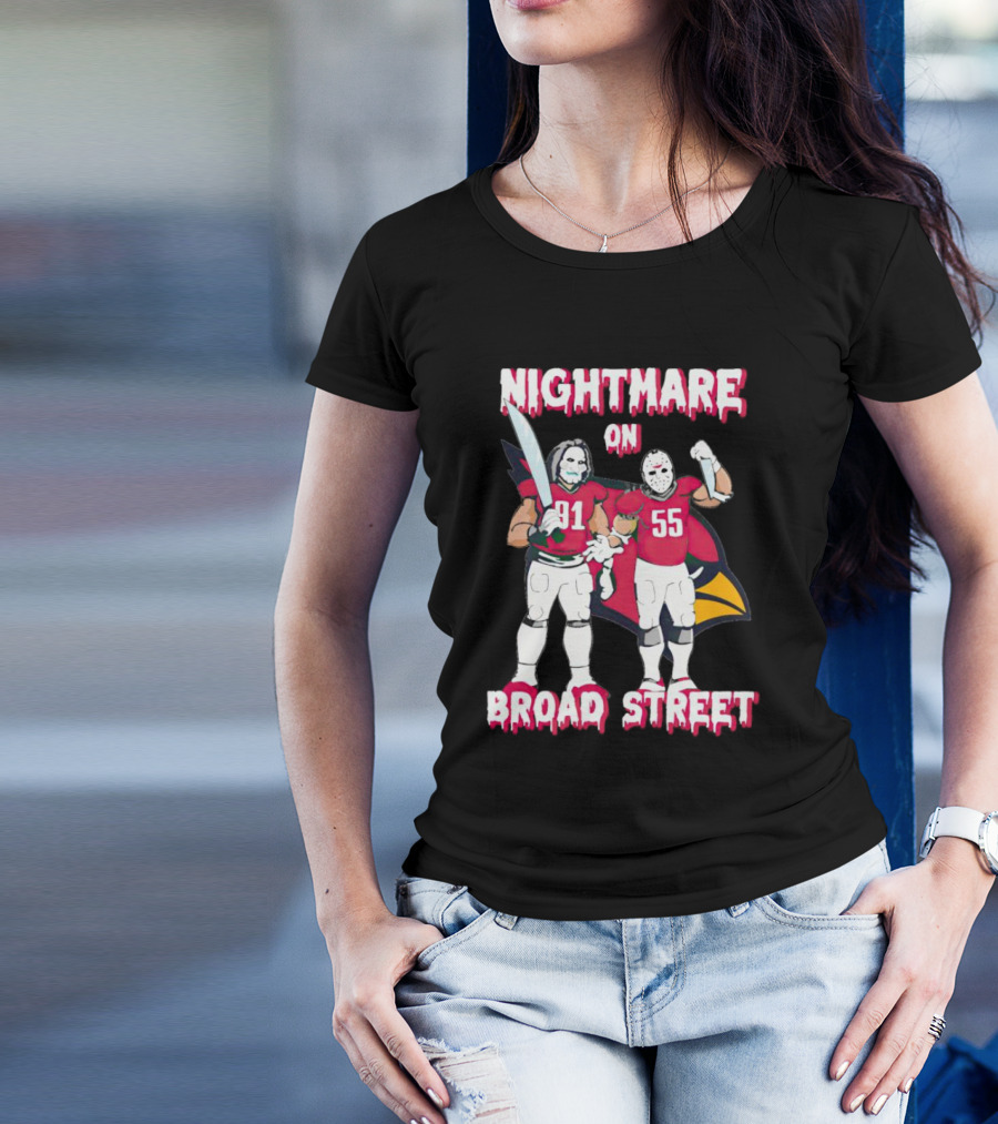 Nightmare On Broad Street Arizona Cardinals Halloween Billy Jason Voorhees T-Shirt