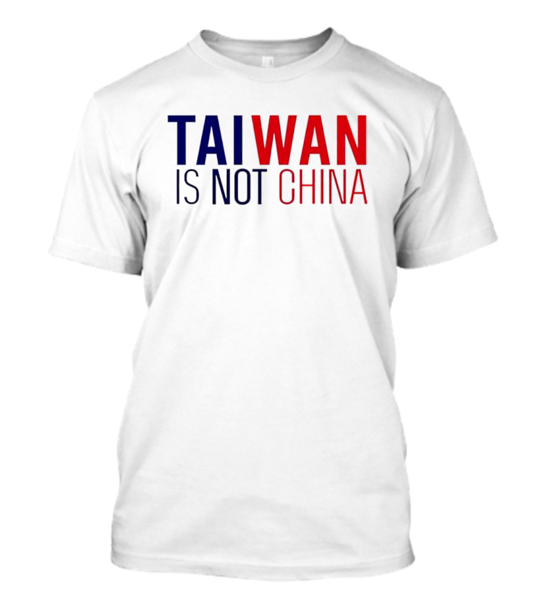 Men’s Taiwan Is Not China Statement Text In Blue And Red T-Shirt