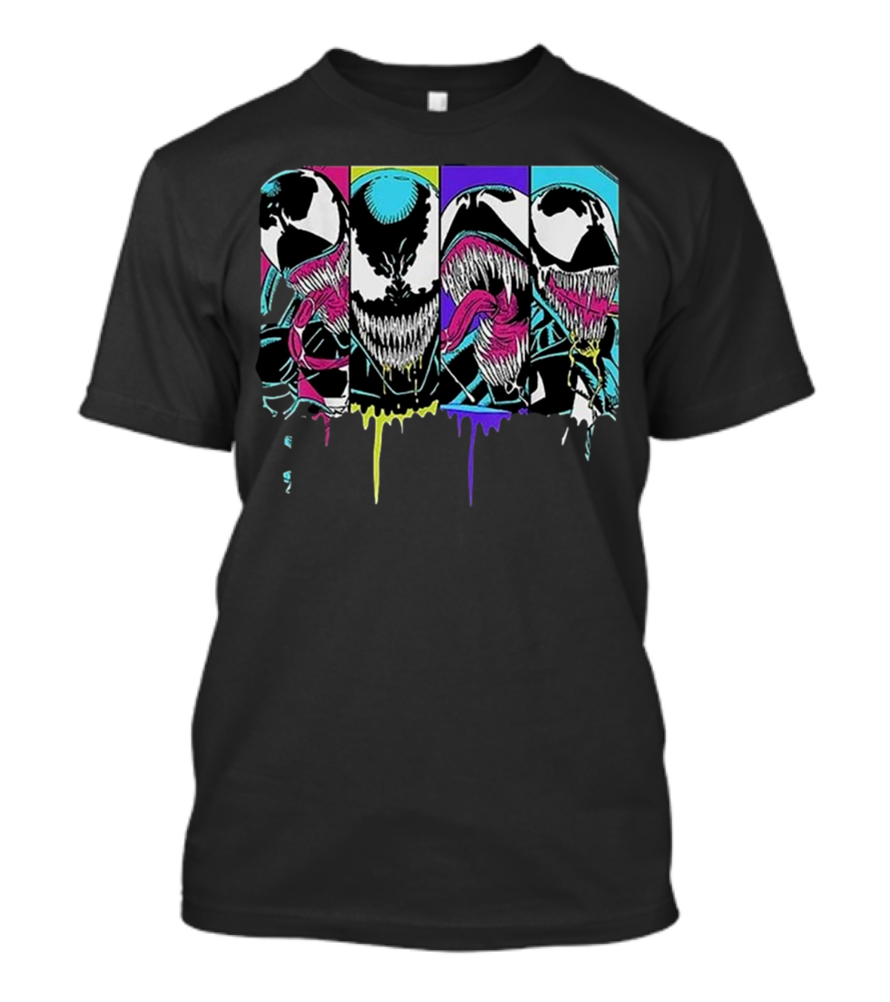 Retro Vintage Venom Symbiote Spider-Man Pop Art Panels T-Shirt