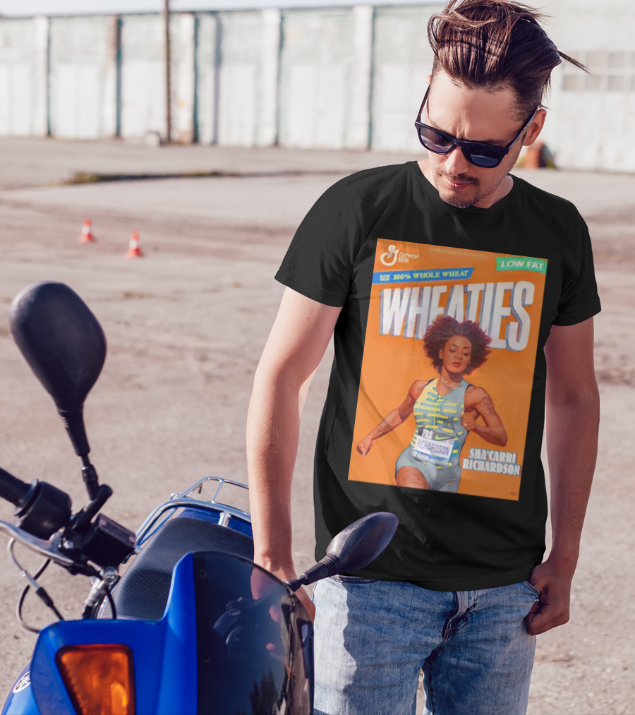Sha’carri Richardson On Wheaties Box General Mills 100% Whole Wheat Low Fat T-Shirt