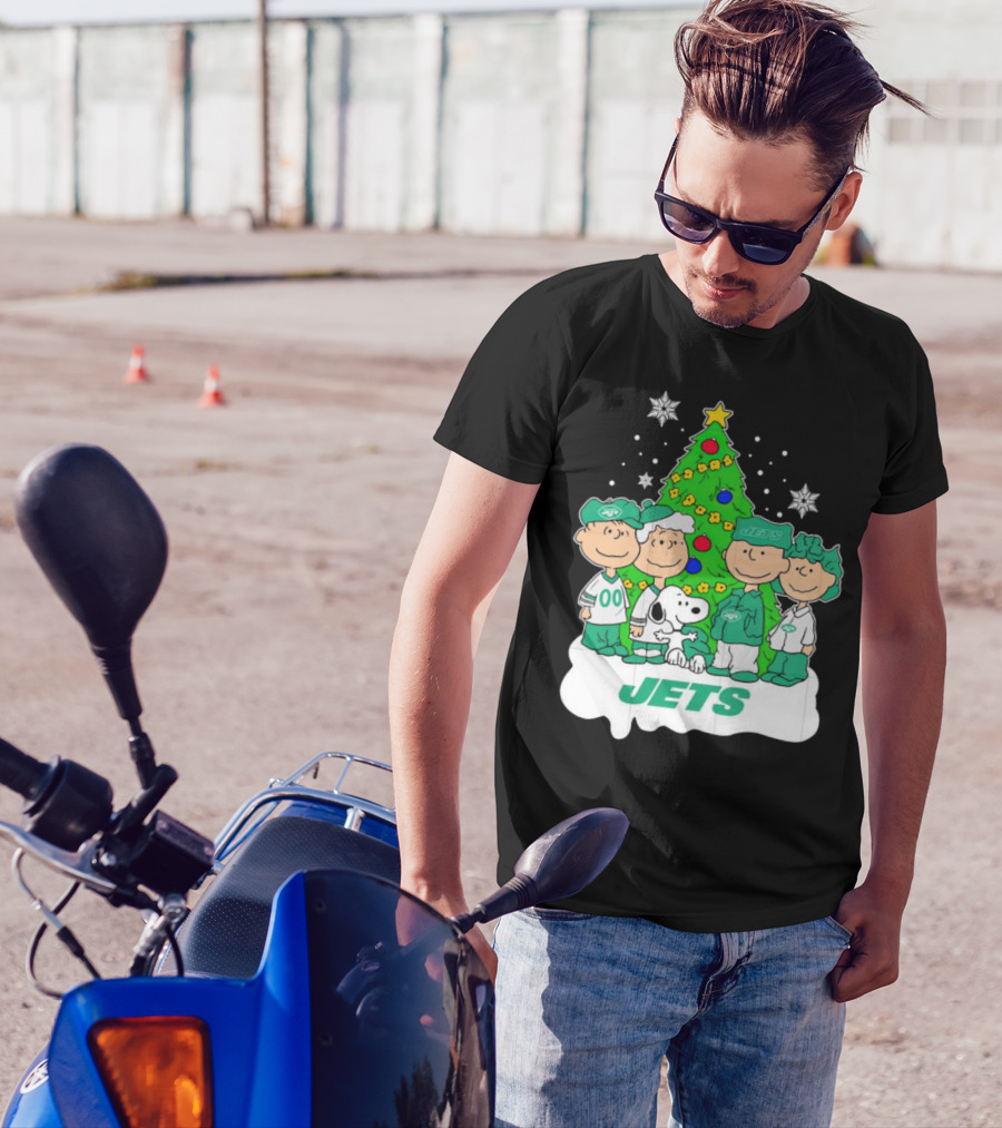 Peanuts Characters Jets Christmas Tree Holiday T-Shirt