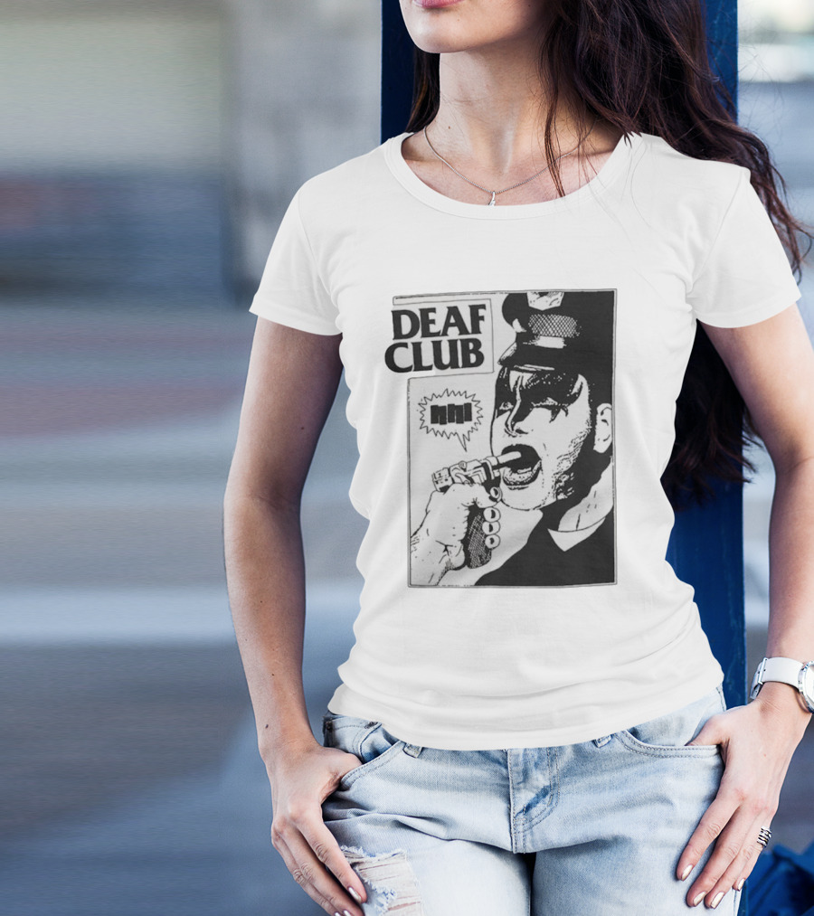 Three One G Deaf Club Comic-Style Image With Makeup And Microphone T-Shirt