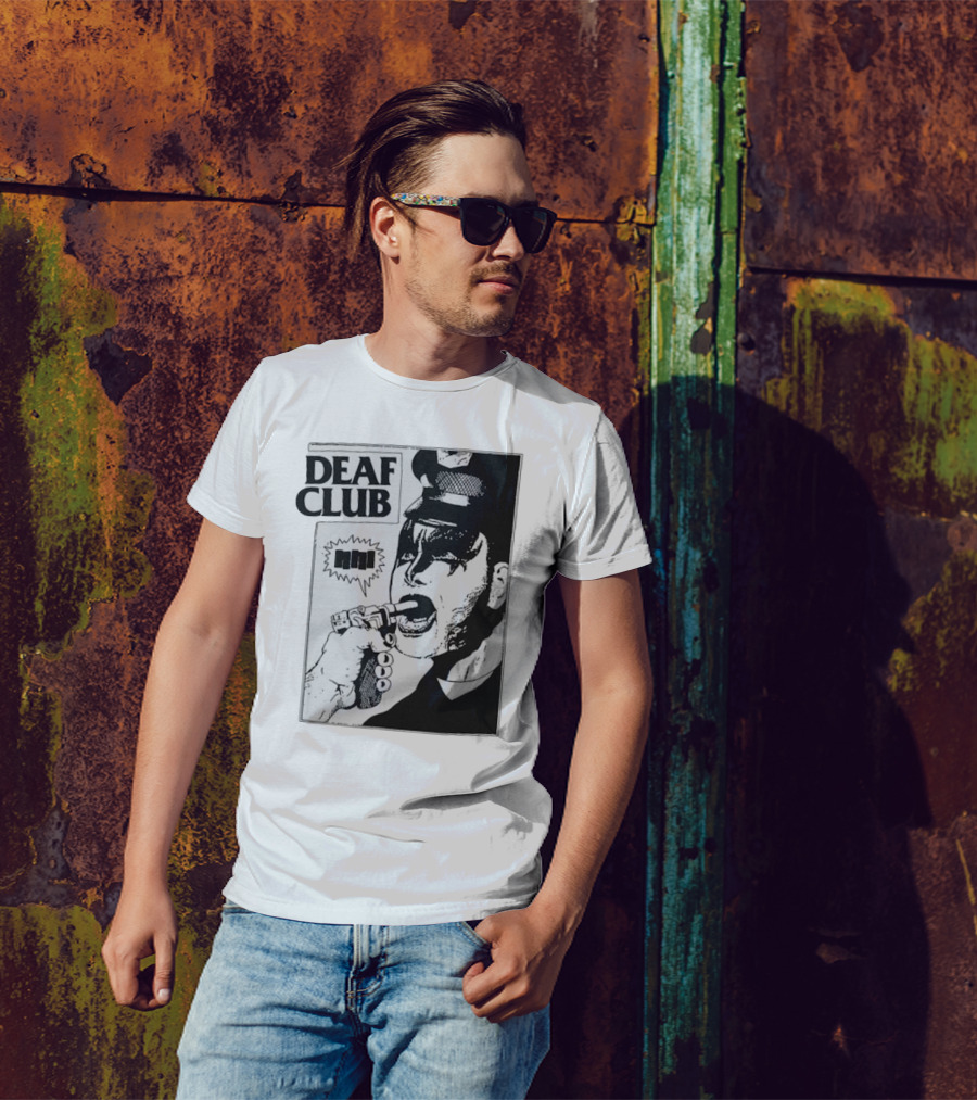 Three One G Deaf Club Comic-Style Image With Makeup And Microphone T-Shirt