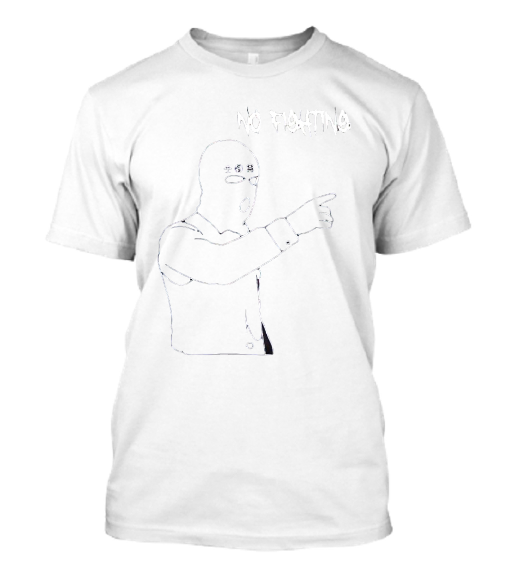 No Fighting Concrete Forever Masked Figure With Symbols T-Shirt