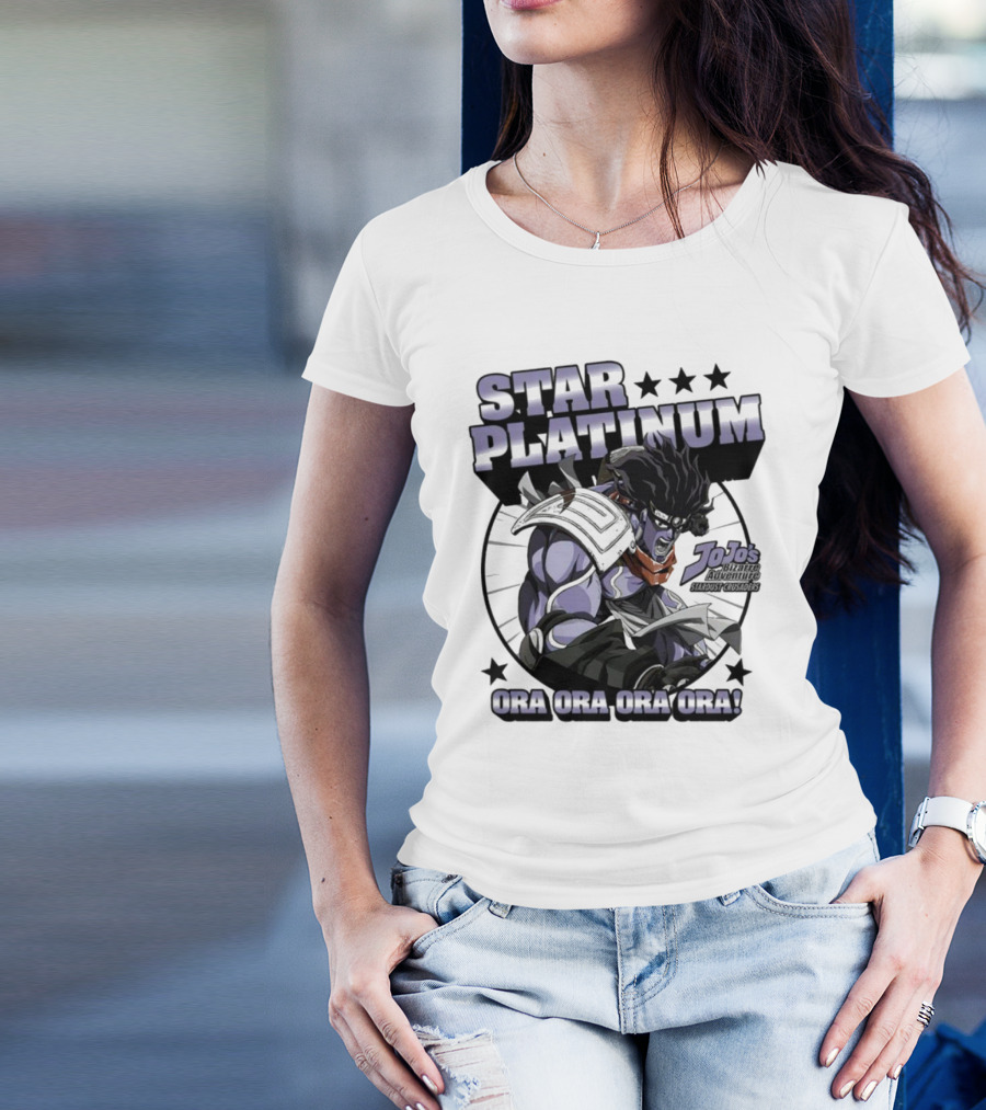 Star Platinum JoJo's Bizarre Adventure Ora Ora Ora Circle T-Shirt