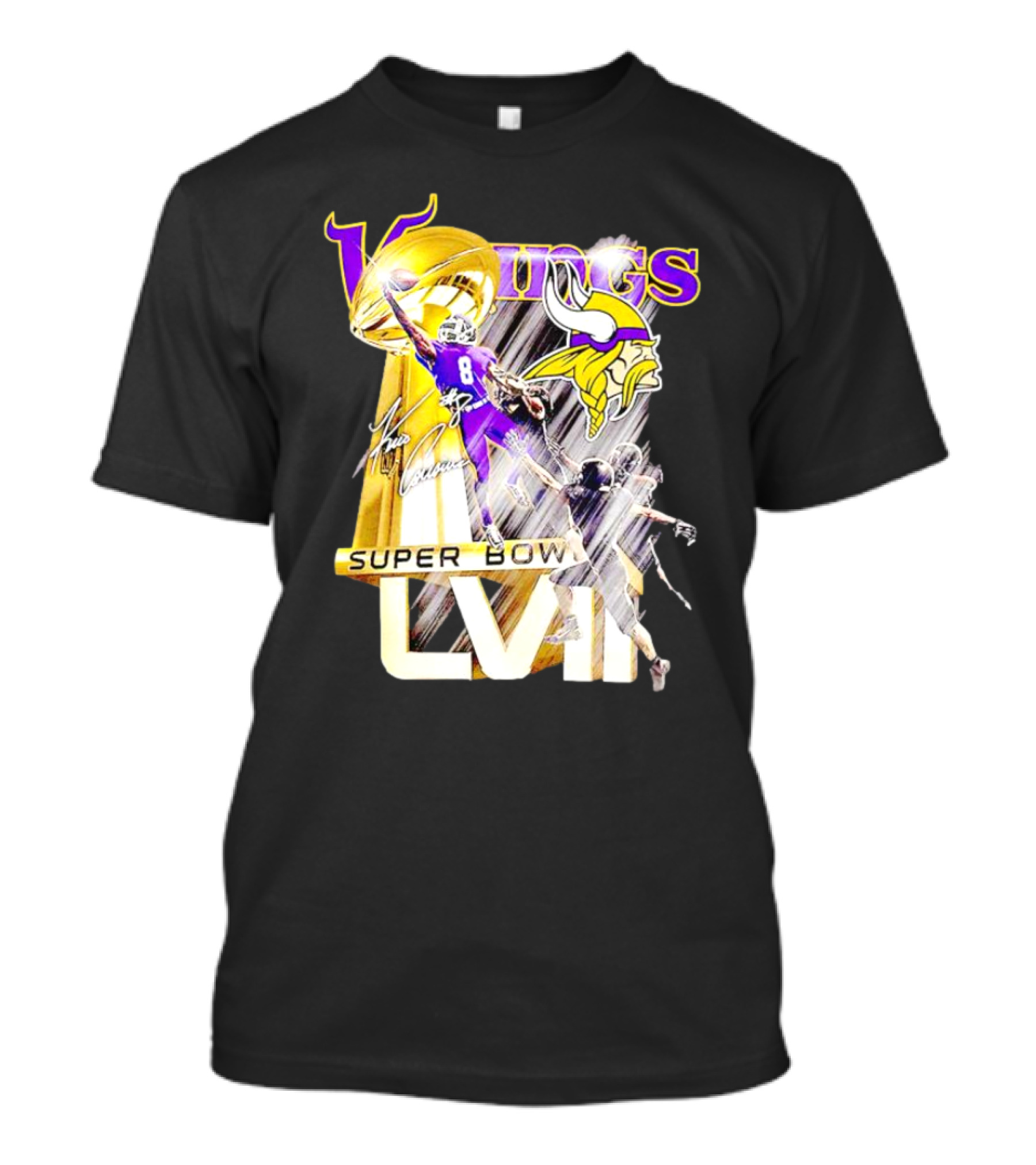 Vikings Super Bowl LVII Kirk Cousins Signature T-Shirt