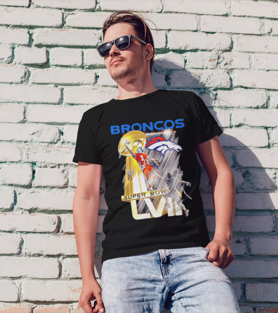 Broncos Denver Russell Wilson Super Bowl LVII Signature T-Shirt