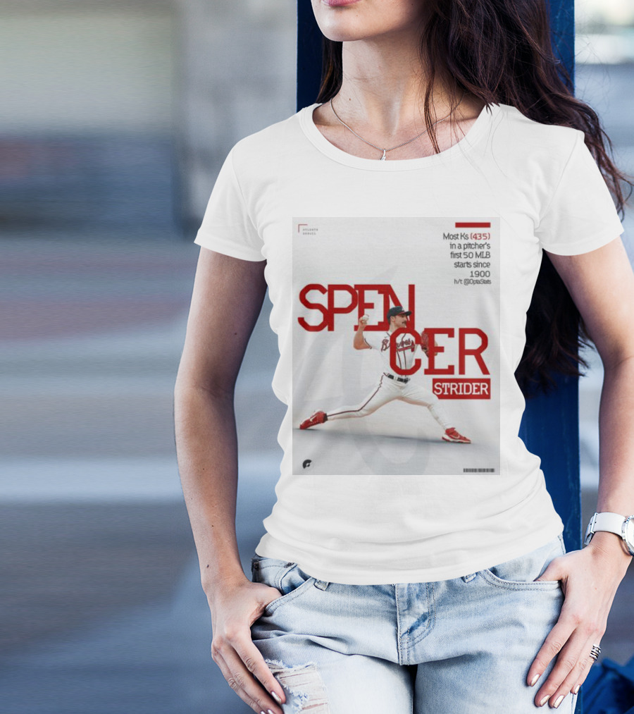 Spencer Strider Atlanta Braves Most Ks 435 In First 50 MLB Starts Since 1900 T-Shirt