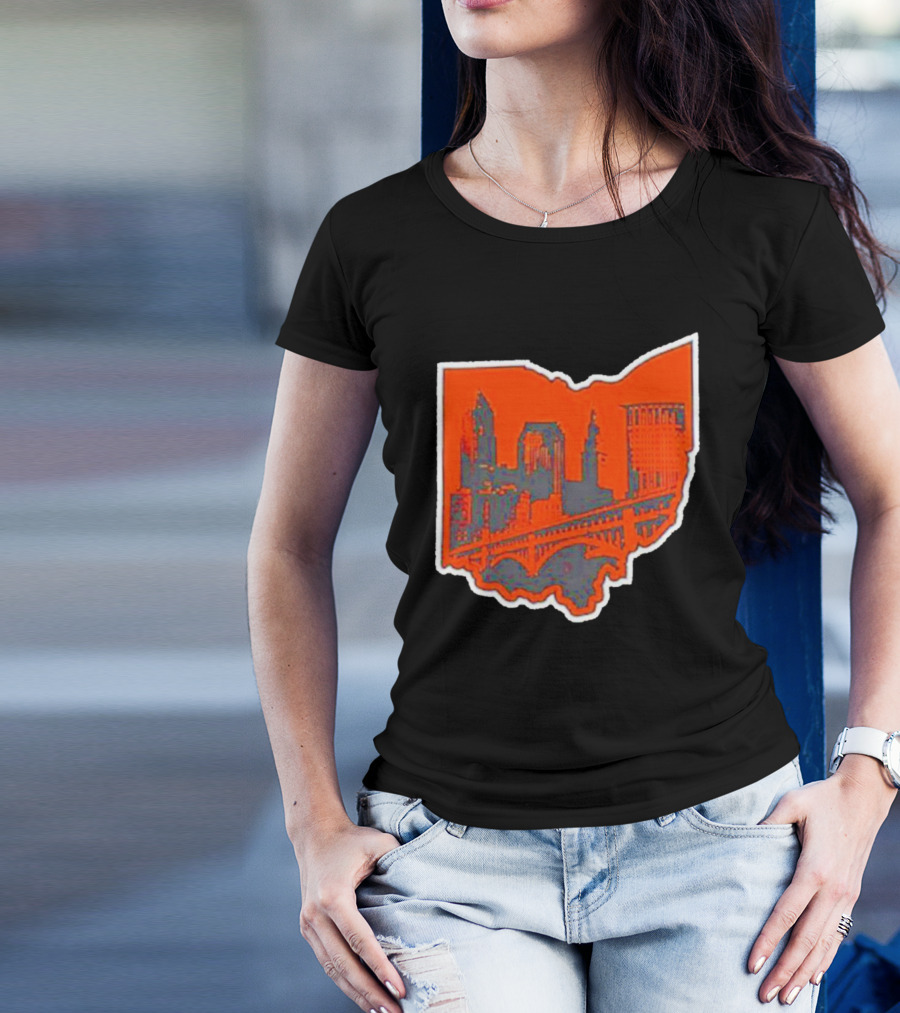 Where I’m From Cleveland State Skyline In Ohio Shape T-Shirt